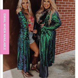 THE ROYAL SEQUIN DUSTER - PEACOCK